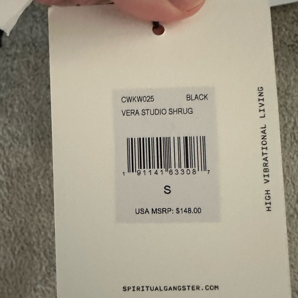 NWT Spiritual Gangster Black Vera Studio Shrug - Picture 3 of 5